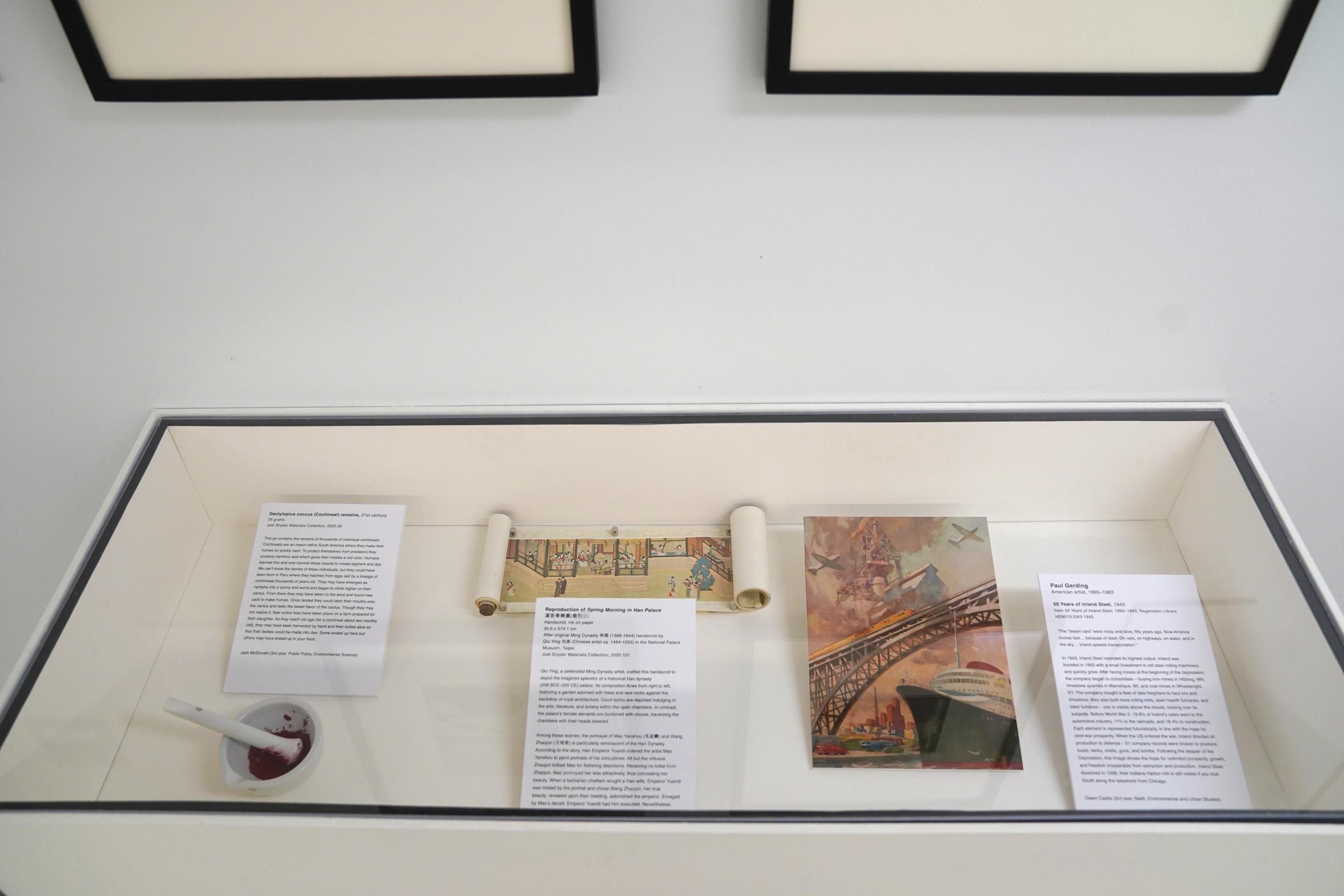 Objects with labels inside of a rectangular case