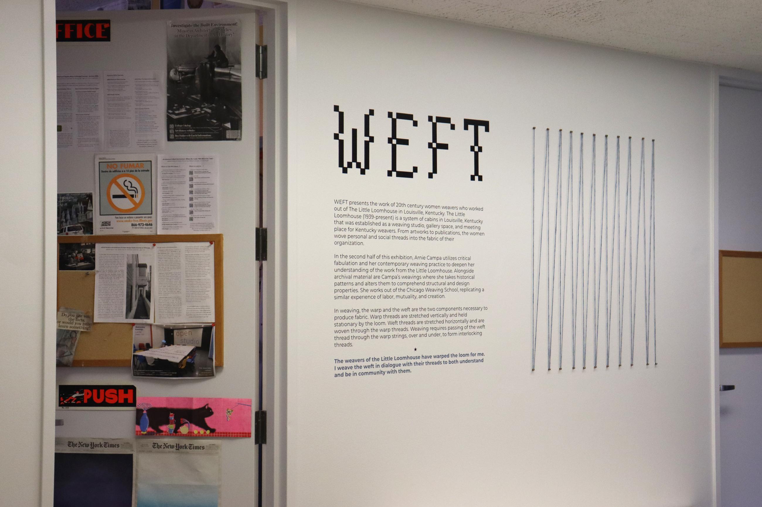 Intro label for Weft with warping yarn installed next to it