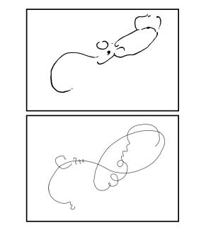 black, curved abstract line drawings