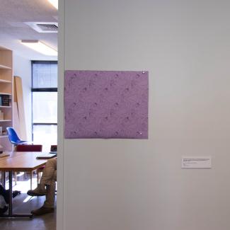 Wallpaper from Ebecho Muslimova, FATEBE BIG SQUEEZE AT COBB HALL, 2021, installed at the Renaissance Society