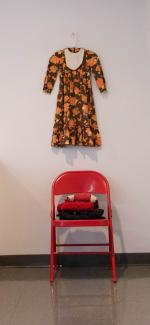 Unused material for potential artwork from Ghislaine Leung, Holdings, 2024, installed at the Renaissance Society dresses