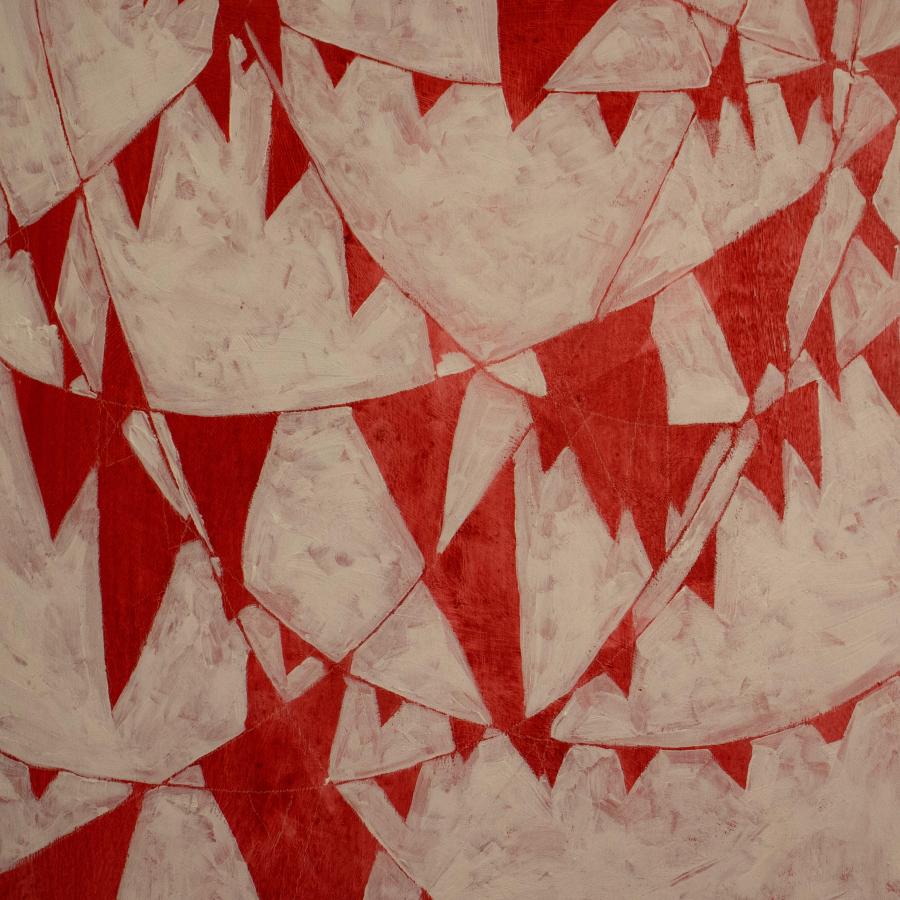 Red triangular bunting across a light colored background